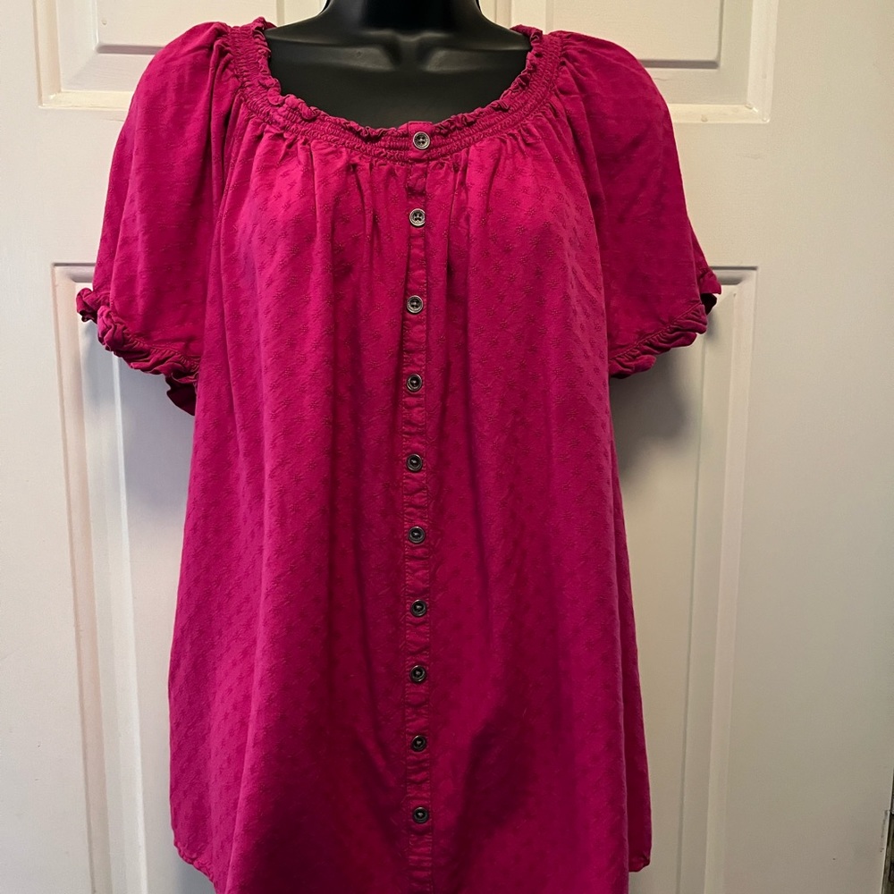 Burgandy Peasant top 14W